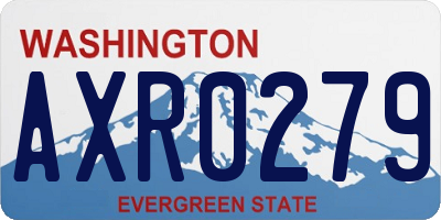 WA license plate AXR0279