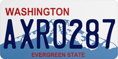 WA license plate AXR0287