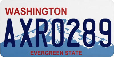 WA license plate AXR0289
