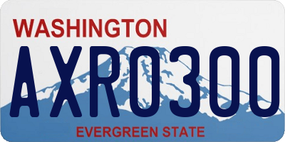 WA license plate AXR0300