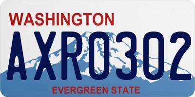 WA license plate AXR0302
