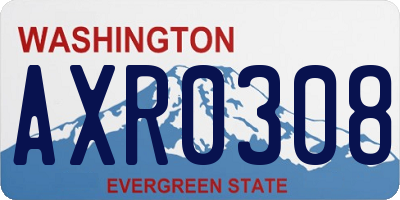 WA license plate AXR0308