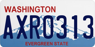 WA license plate AXR0313