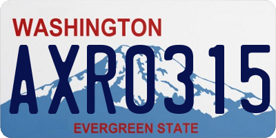 WA license plate AXR0315