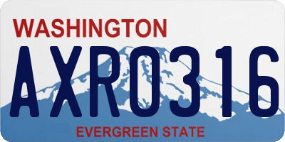 WA license plate AXR0316