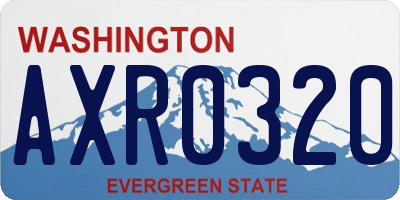 WA license plate AXR0320