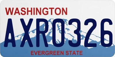 WA license plate AXR0326