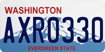 WA license plate AXR0330