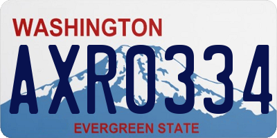 WA license plate AXR0334