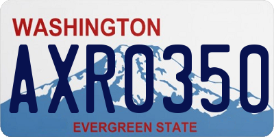 WA license plate AXR0350