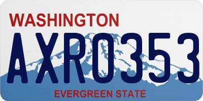 WA license plate AXR0353