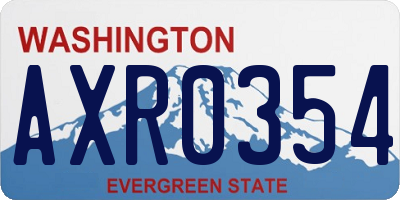 WA license plate AXR0354