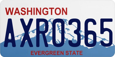 WA license plate AXR0365