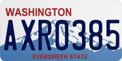 WA license plate AXR0385