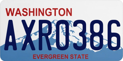 WA license plate AXR0386