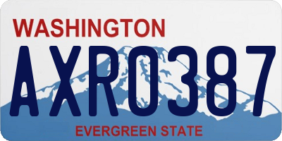 WA license plate AXR0387