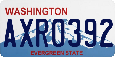 WA license plate AXR0392
