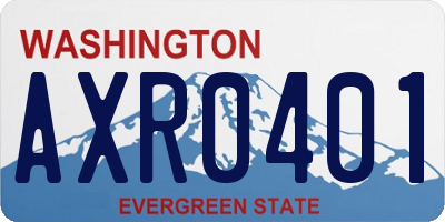 WA license plate AXR0401