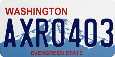 WA license plate AXR0403