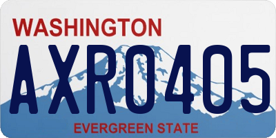 WA license plate AXR0405