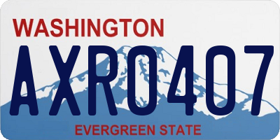 WA license plate AXR0407