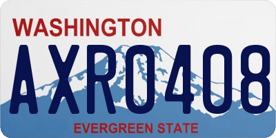 WA license plate AXR0408