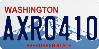 WA license plate AXR0410