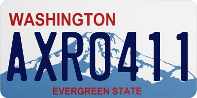 WA license plate AXR0411