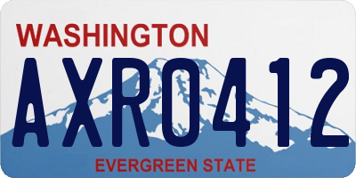 WA license plate AXR0412