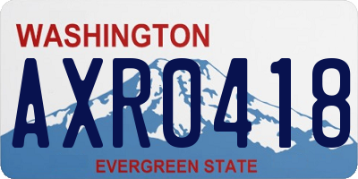 WA license plate AXR0418