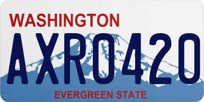 WA license plate AXR0420