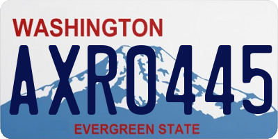 WA license plate AXR0445