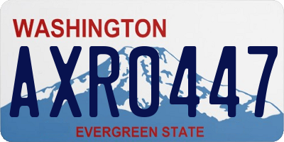 WA license plate AXR0447