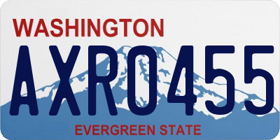 WA license plate AXR0455