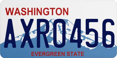 WA license plate AXR0456