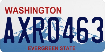 WA license plate AXR0463