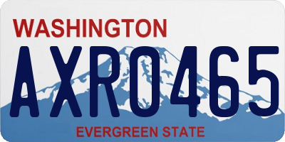 WA license plate AXR0465