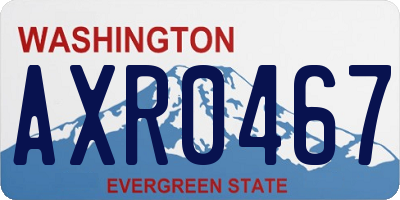 WA license plate AXR0467