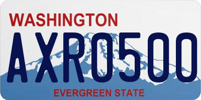 WA license plate AXR0500
