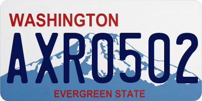 WA license plate AXR0502