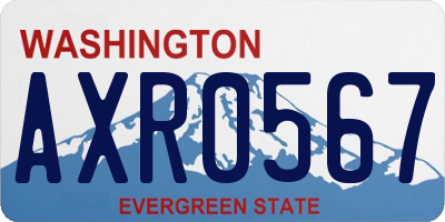 WA license plate AXR0567