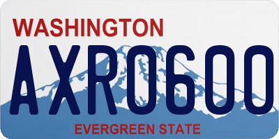 WA license plate AXR0600