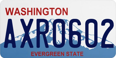 WA license plate AXR0602