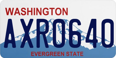 WA license plate AXR0640