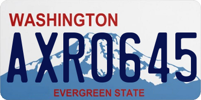 WA license plate AXR0645