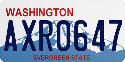 WA license plate AXR0647