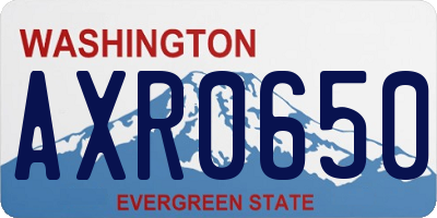 WA license plate AXR0650