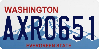 WA license plate AXR0651