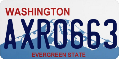 WA license plate AXR0663