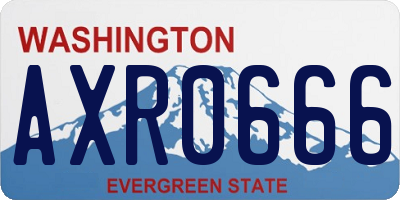 WA license plate AXR0666